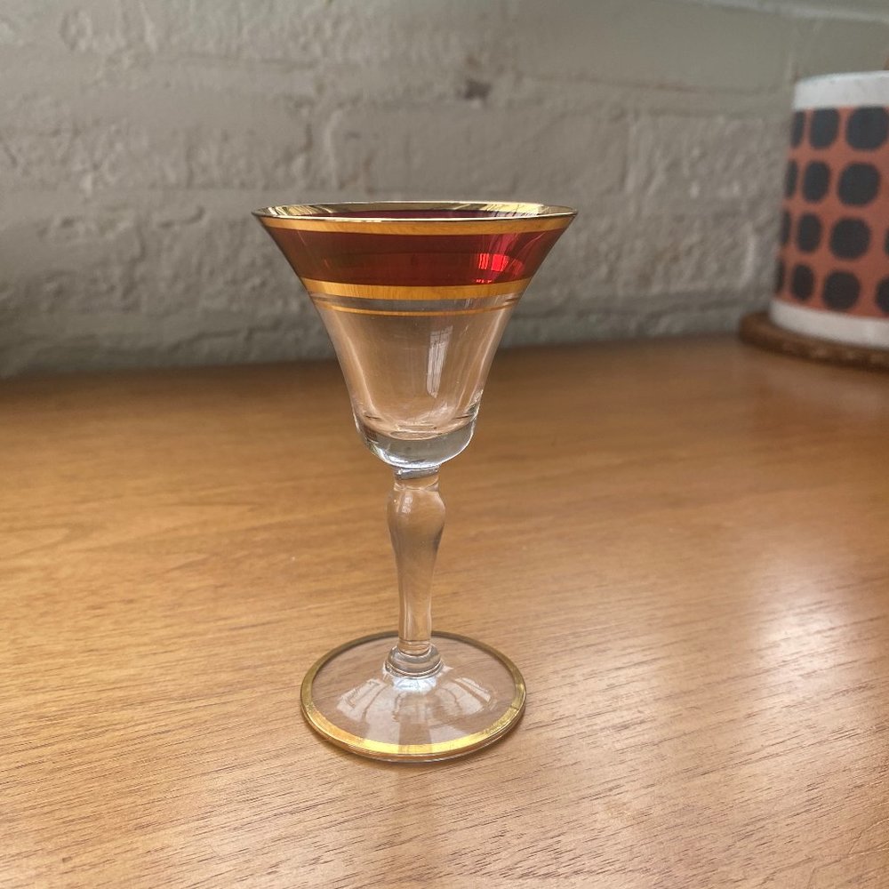 set of 4 vintage cordial glasses